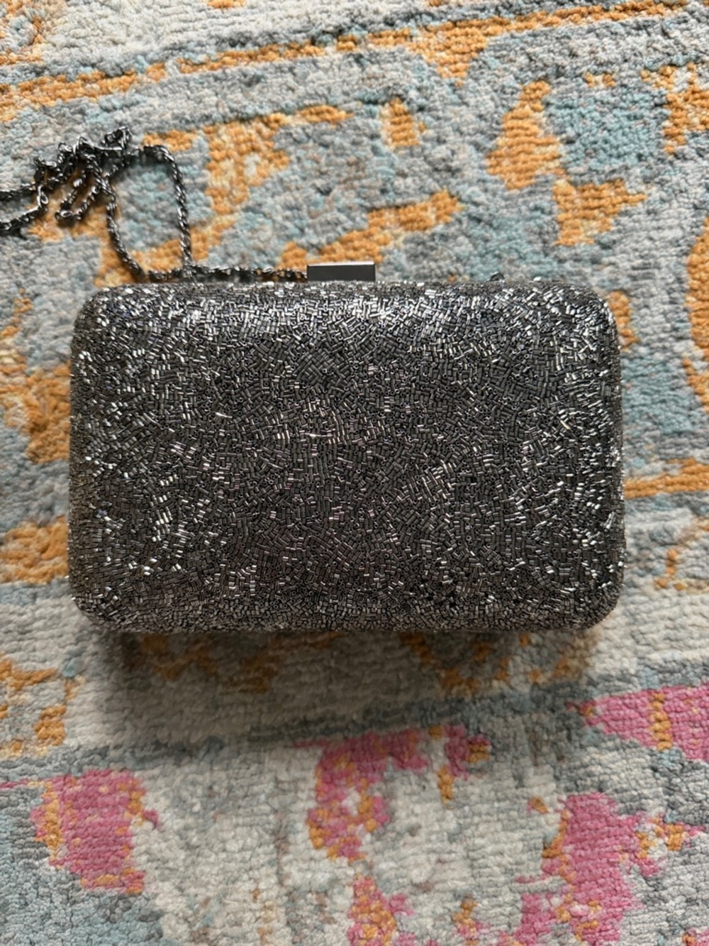 Bundle of Kate Landry Sparkling Silver Evening Clutch and Gold Glitter Clutch